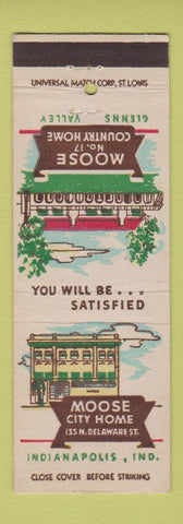 Matchbook Cover - Moose City Home Moose Club Indianapolis IN