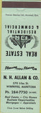 Matchbook Cover - NH Allan  and  Co Winnipeg Manitoba