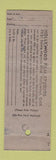 Matchbook Cover - Hollywood Film Studios Hollywood CA