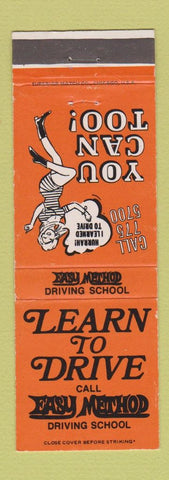 Matchbook Cover - Easy Method Driving School girlie Chicago Oak Park Waukegan IL