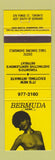 Matchbook Cover - Bermuda Tavern Strip Club Toronto ON girlie
