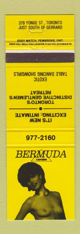 Matchbook Cover - Bermuda Tavern Strip Club Toronto ON girlie