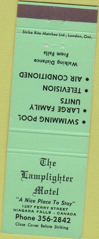 Matchbook Cover - Lamplighter Motel Niagara Falls Canada