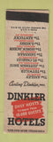 Matchbook Cover - Dinkler Hotels Atlanta GA Montgomery Birmingham AL Nashville