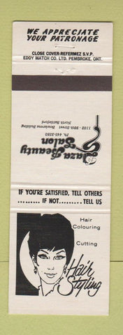 Matchbook Cover - Plaza Beauty Salon North Battleford SK