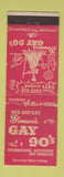 Matchbook Cover - Gay 90's San Francisco CA girlie WEAR