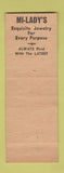 Matchbook Cover - Mi Lady's Jewelry Miami FL girlie