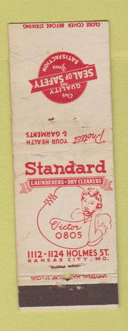 Matchbook Cover - Standard Laundry Dry Cleaning Kansas City MO girlie WEAR