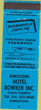 Matchbook Cover - Hotel Bowker Bonsecours