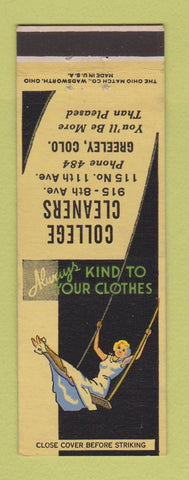 Matchbook Cover - College Cleaners Greeley Colorado low phone # girlie