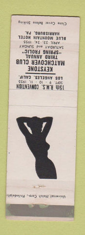 Matchbook Cover - Keystone Match Club RMS Harrisburg PA girlie silhouette WEAR