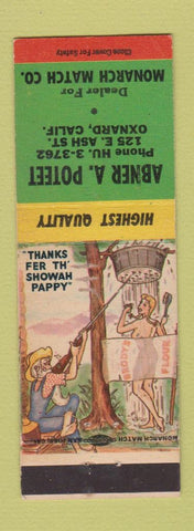 Matchbook Cover - Abner Poteet Monarch Match Oxnard CA hillbilly