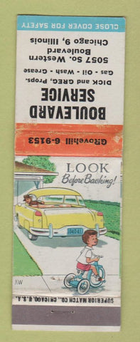 Matchbook Cover - Boulevard Service oil gas Chicago IL WEAR