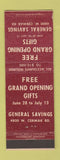Matchbook Cover - General Savings Chicago IL