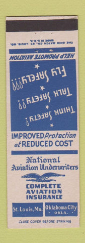 Matchbook Cover - National Aviation Insurance St Louis MO Oklahoma City OK