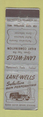 Matchbook Cover - Lane Wells Oil Well Gun Perforating Oklahoma City OK Houston