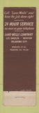 Matchbook Cover - Lane Wells Oil Well Gun Perforating Oklahoma City OK Houston