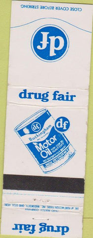 Matchbook Cover - Drug Fair DF Motor Oil
