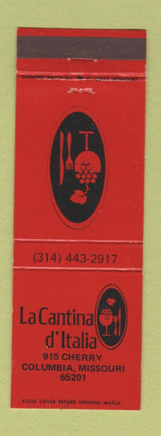 Matchbook Cover - La Cantina D Italia Columbia MO ITalian