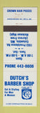 Matchbook Cover - Dutch's Barber Shop Columbia MO