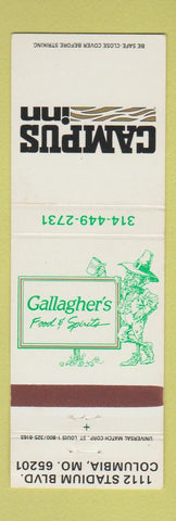 Matchbook Cover - Campus Inn Gallagher's Restaurant Columbia MO