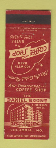 Matchbook Cover - Daniel Boone Hotel Columbia MO