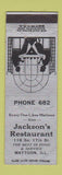 Matchbook Cover - Jackson's Restaurant Mattoon IL low phone #