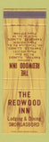 Matchbook Cover - Redwood Inn Danivlle IL Rantoul Kankakee