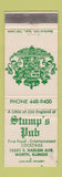 Matchbook Cover - Stump's Pub Worth IL WORN