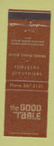 Matchbook Cover - The Good Table  Harwood Heights IL