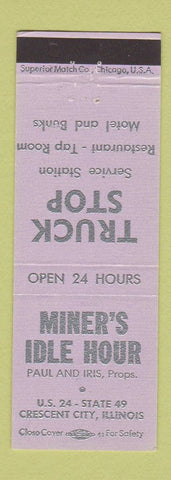 Matchbook Cover - Miner's Idle Hour Crescent City IL