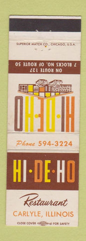 Matchbook Cover - Hi De Ho Restaurant Carlyle IL