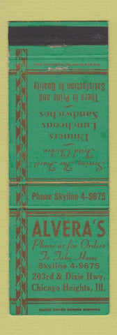 Matchbook Cover - Alvera's Chicago IL restaurant
