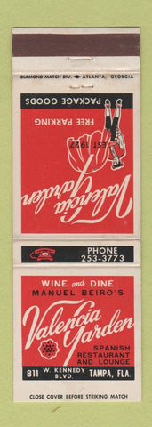 Matchbook Cover - Valencia Garden Spanish Restaurant Tampa FL