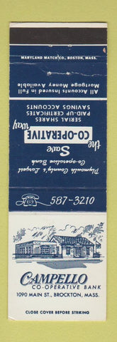 Matchbook Cover - Campello COOP Bank Brockton MA