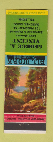 Matchbook Cover - George Vincent Lawn Mowers Gardner MA