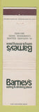 Matchbook Cover - Barney's Restaurant Cambridge MA