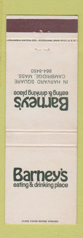 Matchbook Cover - Barney's Restaurant Cambridge MA
