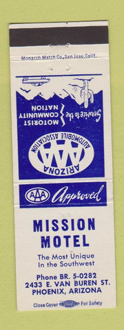 Matchbook Cover - Mission Motel Phoenix AZ cactus