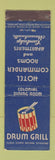 Matchbook Cover - Drum Grill Hotel Commodore Cambridge MA feature