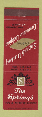 Matchbook Cover - The Springs Inn Motor Lodge New Ashford MA