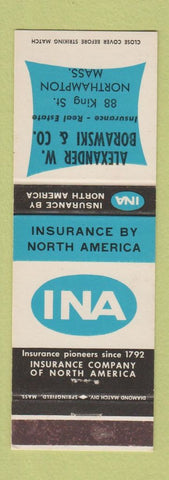 Matchbook Cover - Alexander Borawski Insurance Northampton MA