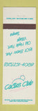 Matchbook Cover - Cactus Club Tampa FL