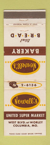 Matchbook Cover - Nowell's Grocery Columbia MO