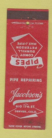 Matchbook Cover - Jacobson's Pipes Dunhill tobacco Denver Colorado WEAR
