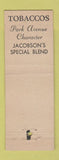 Matchbook Cover - Jacobson's Pipes Dunhill tobacco Denver Colorado WEAR