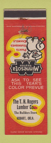 Matchbook Cover - Minnesota Paint TH Rogers Lumber Hobart OK WEAR