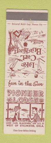Matchbook Cover - Pioneer Lodge Stillwater OK Lake Carl Blackwell