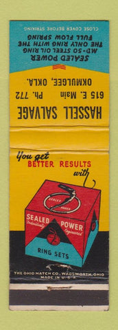 Matchbook Cover - Sealed Power Piston Rings Hassell Salvage Okmulgee OK