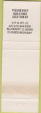 Matchbook Cover - Warsaw Inn Polish American Food Rockford IL